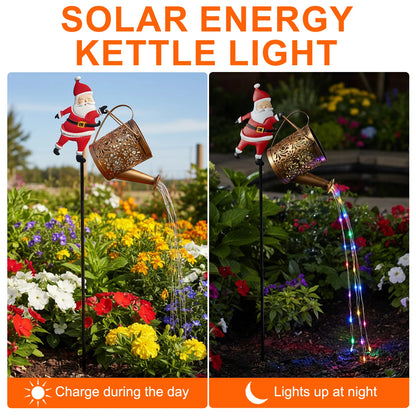 Solar Santa Claus Watering Can Light - Outdoor Christmas Garden Stake