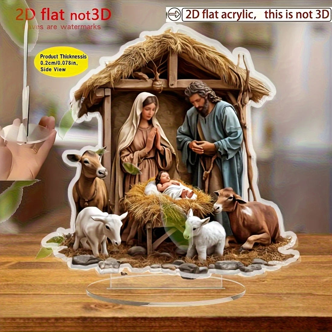 Acrylic Nativity Scene Decoration - Modern Tabletop Display