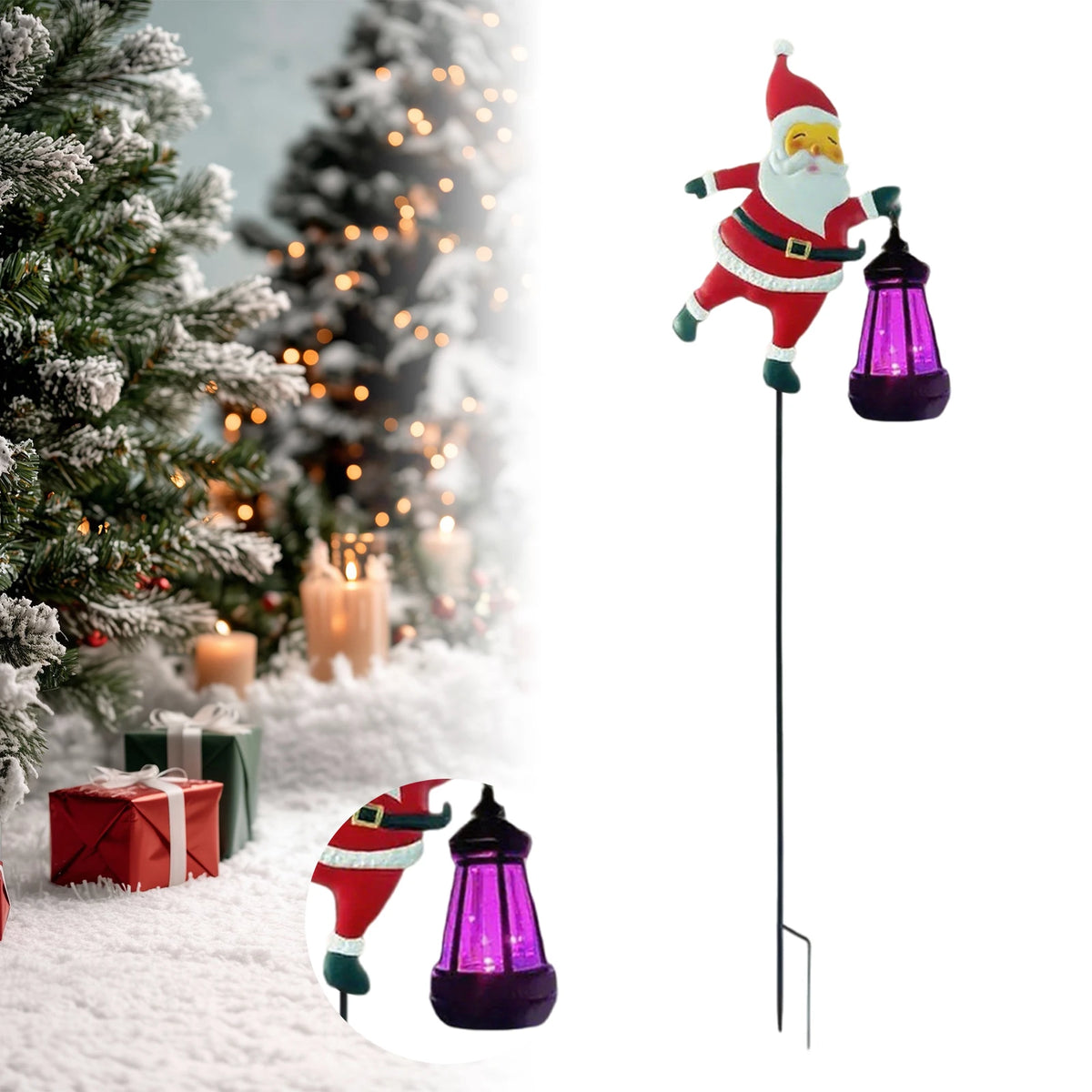 Solar Santa Claus Watering Can Light - Outdoor Christmas Garden Stake