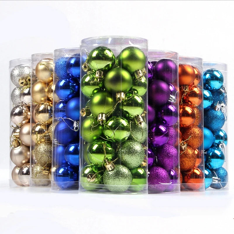 Mini Christmas Ball Ornaments Set - 3 cm, 24 or 36 Pieces