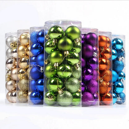 Mini Christmas Ball Ornaments Set - 3 cm, 24 or 36 Pieces