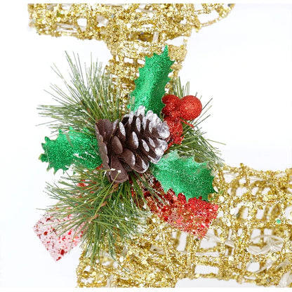Lighted Wire Reindeer Christmas Decoration - Gold or Silver, Indoor & Outdoor