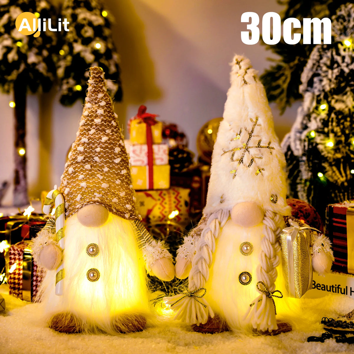Light-Up Christmas Gnome - 30 cm Faceless Nordic Gnome