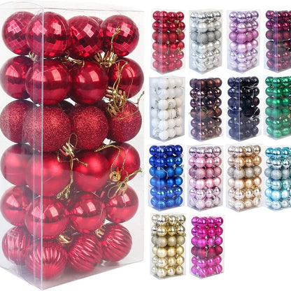Mini Christmas Ball Ornaments Set - 3 cm, 24 or 36 Pieces