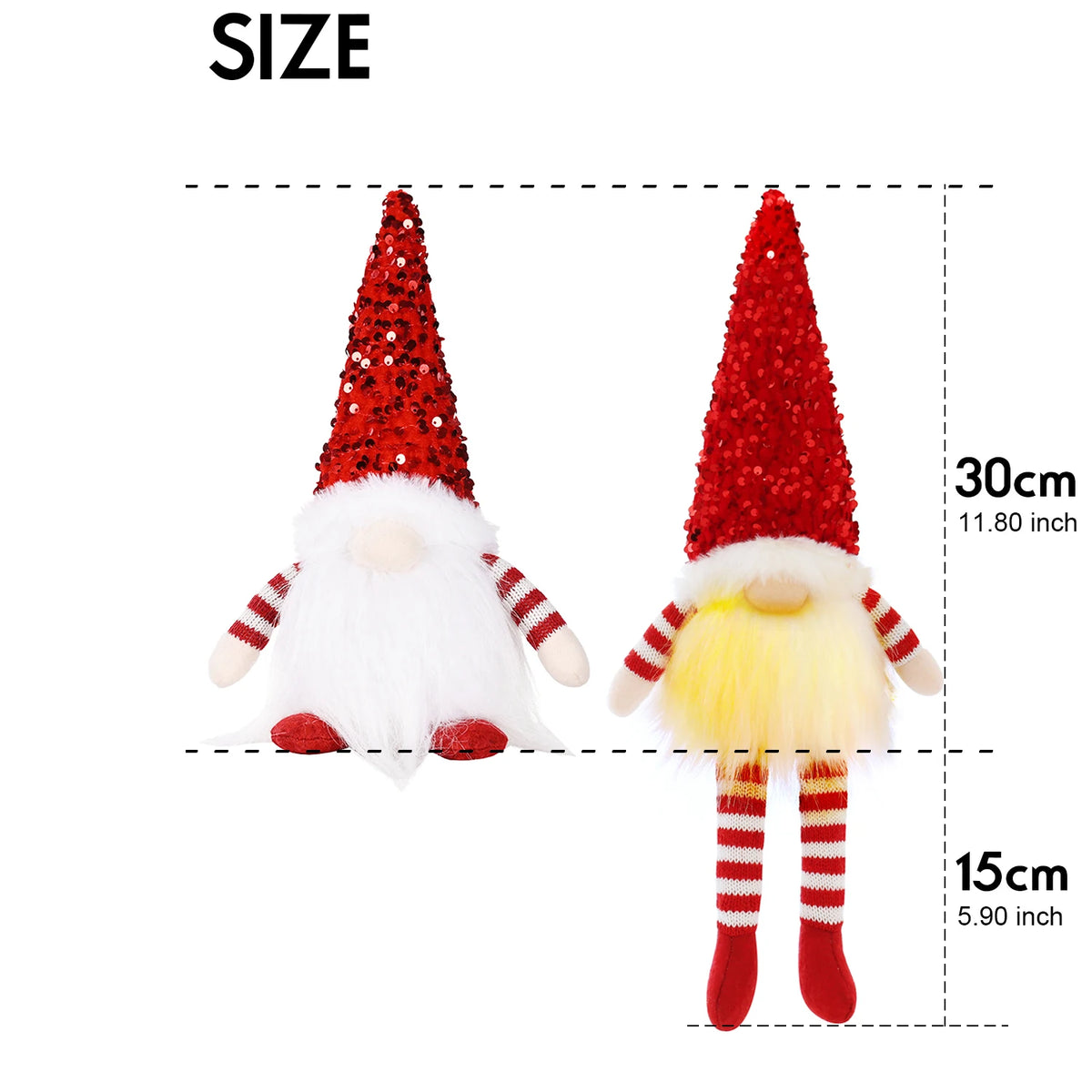 Light-Up Christmas Gnome - 30 cm Faceless Nordic Gnome