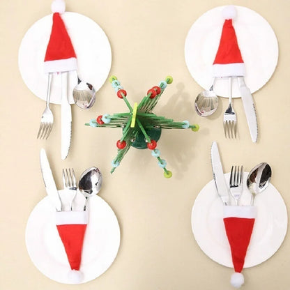 Santa Hat Cutlery Holders - Christmas Table Decor