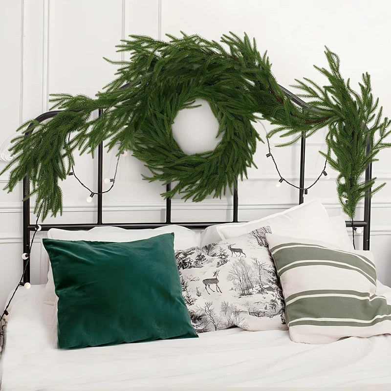 Norfolk Pine Christmas Garland with Lights - Mantel & Staircase