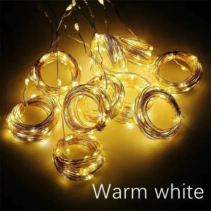 LED Curtain Fairy Lights with Remote - USB Powered, 8 Modes