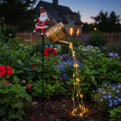 Solar Santa Claus Watering Can Light - Outdoor Christmas Garden Stake