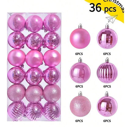 Mini Christmas Ball Ornaments Set - 3 cm, 24 or 36 Pieces