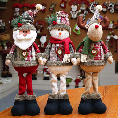Standing Christmas Dolls - Santa, Reindeer & Snowman