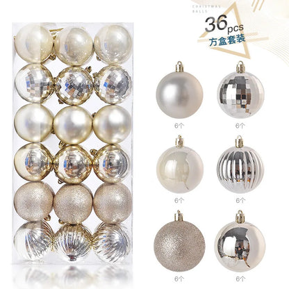 Mini Christmas Ball Ornaments Set - 3 cm, 24 or 36 Pieces