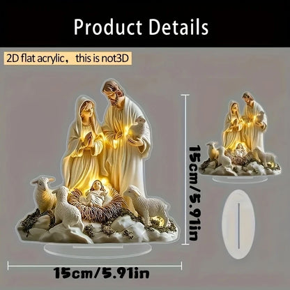Acrylic Nativity Scene Decoration - Modern Tabletop Display