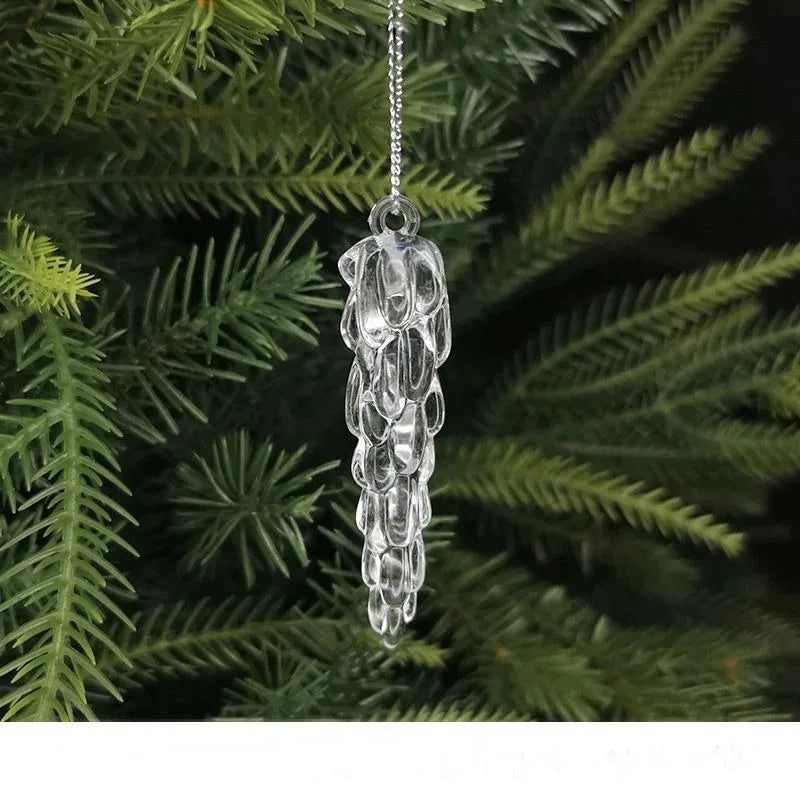 Sparkling Snowflake Hanging Ornaments - Set of 10
