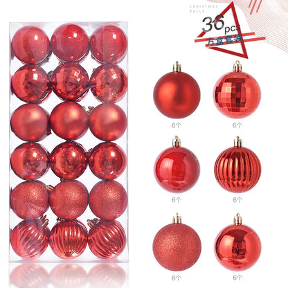 Mini Christmas Ball Ornaments Set - 3 cm, 24 or 36 Pieces