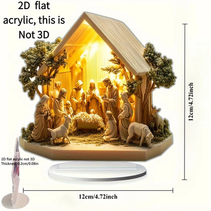Acrylic Nativity Scene Decoration - Modern Tabletop Display
