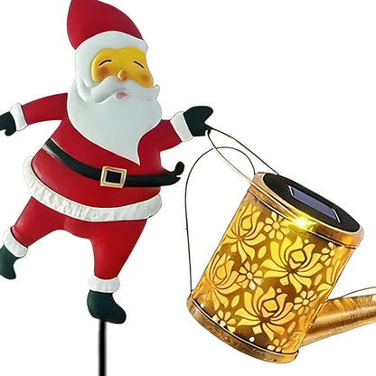 Solar Santa Claus Watering Can Light - Outdoor Christmas Garden Stake