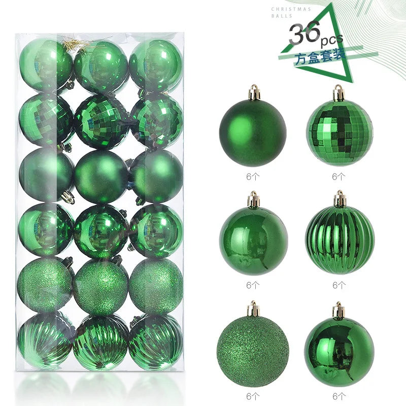 Mini Christmas Ball Ornaments Set - 3 cm, 24 or 36 Pieces
