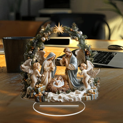 Acrylic Nativity Scene Decoration - Modern Tabletop Display