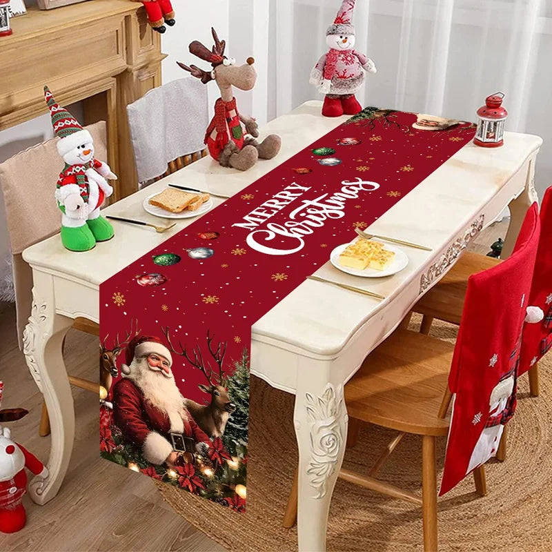 Vintage Santa Claus Christmas Table Runner - 35 x 180 cm
