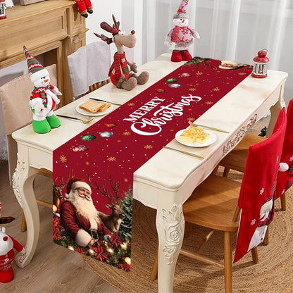 Vintage Santa Claus Christmas Table Runner - 35 x 180 cm