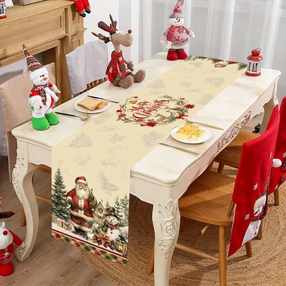 Vintage Santa Claus Christmas Table Runner - 35 x 180 cm