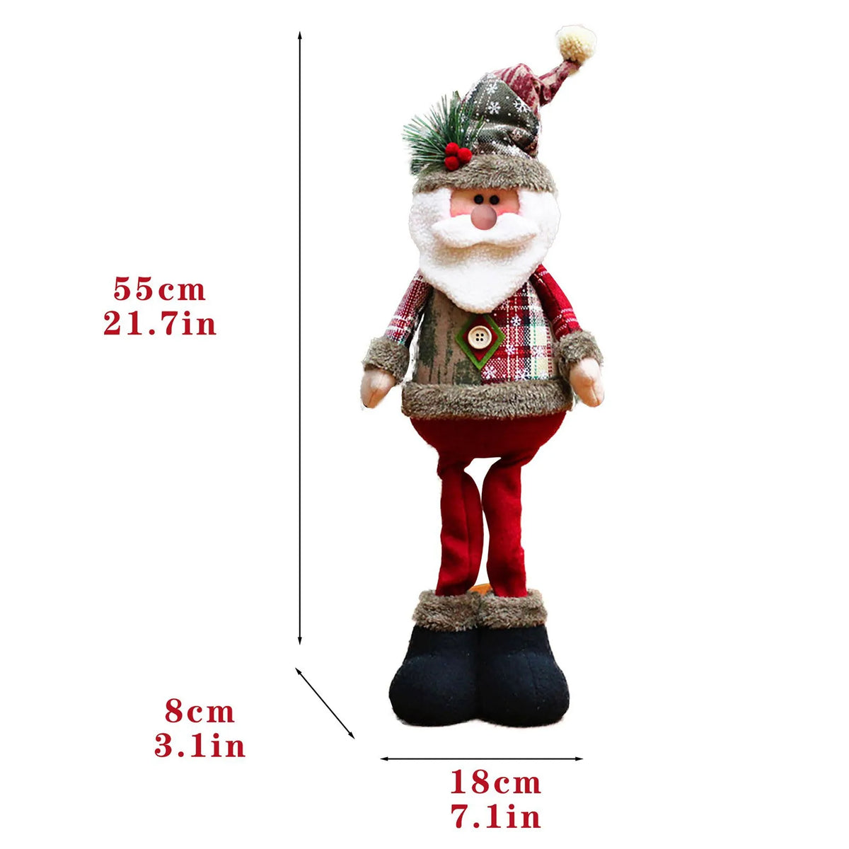 Standing Christmas Dolls - Santa, Reindeer & Snowman