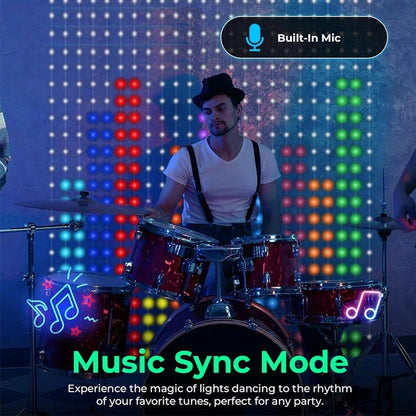 Smart App-Controlled LED Curtain Lights - Music Sync & DIY Designs