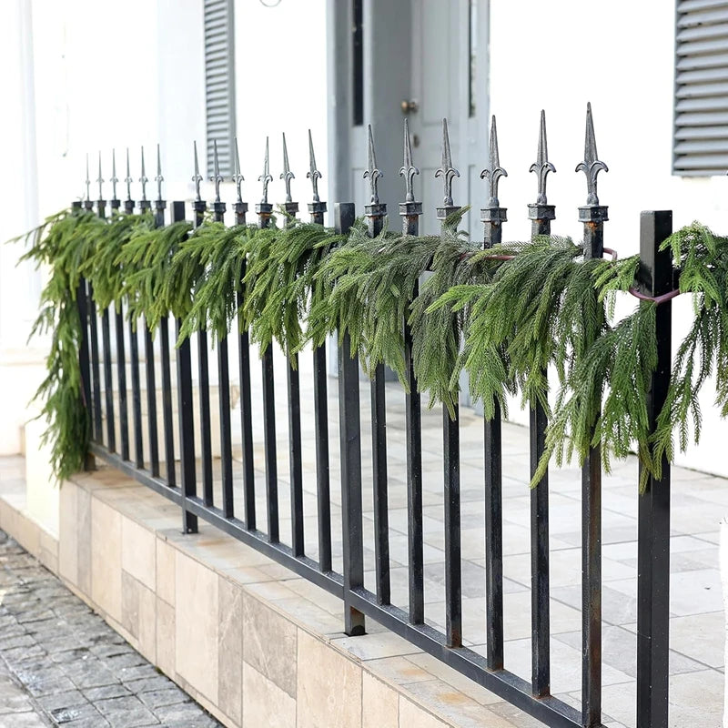 Norfolk Pine Christmas Garland with Lights - Mantel & Staircase