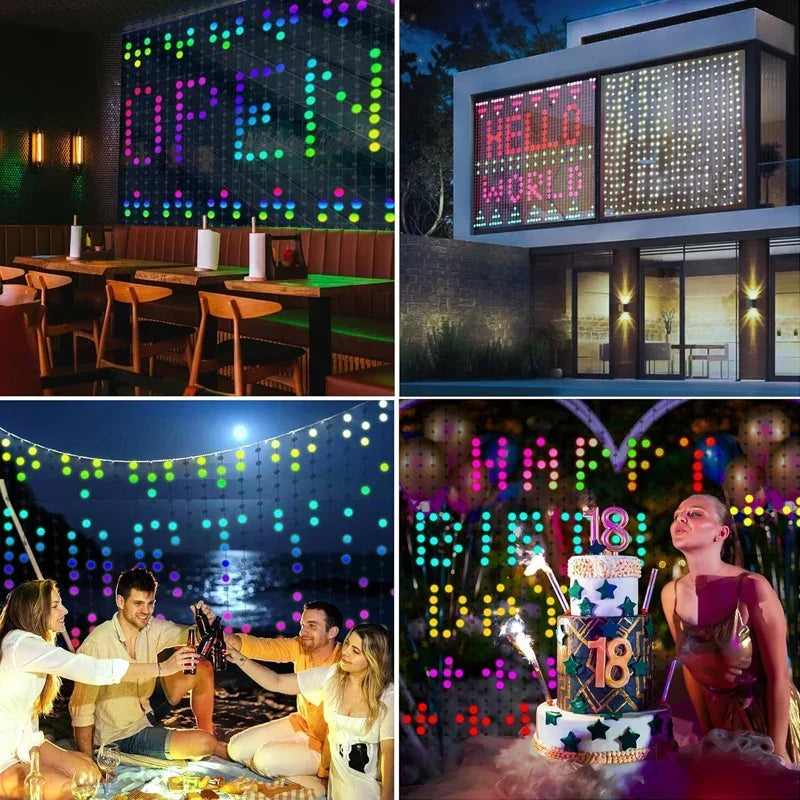 Smart App-Controlled LED Curtain Lights - Music Sync & DIY Designs