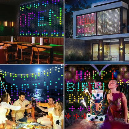 Smart App-Controlled LED Curtain Lights - Music Sync & DIY Designs