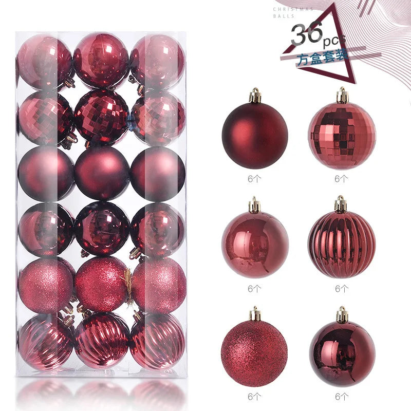 Mini Christmas Ball Ornaments Set - 3 cm, 24 or 36 Pieces
