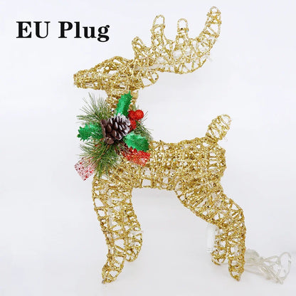 Lighted Wire Reindeer Christmas Decoration - Gold or Silver, Indoor & Outdoor