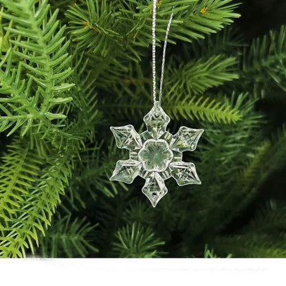 Sparkling Snowflake Hanging Ornaments - Set of 10