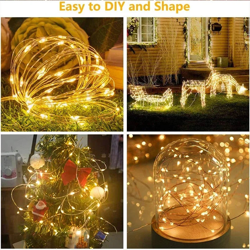 LED Curtain Fairy Lights with Remote - USB Powered, 8 Modes