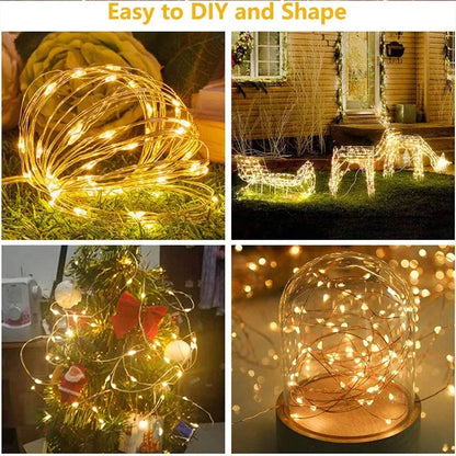 LED Curtain Fairy Lights with Remote - USB Powered, 8 Modes