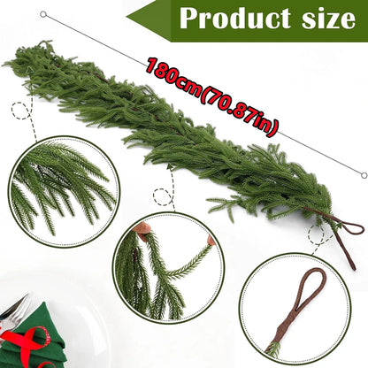 Norfolk Pine Christmas Garland with Lights - Mantel & Staircase