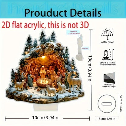 Acrylic Nativity Scene Decoration - Modern Tabletop Display