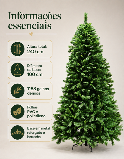 Montreal Traditional Christmas Tree 2.40m 1188 Tips Green