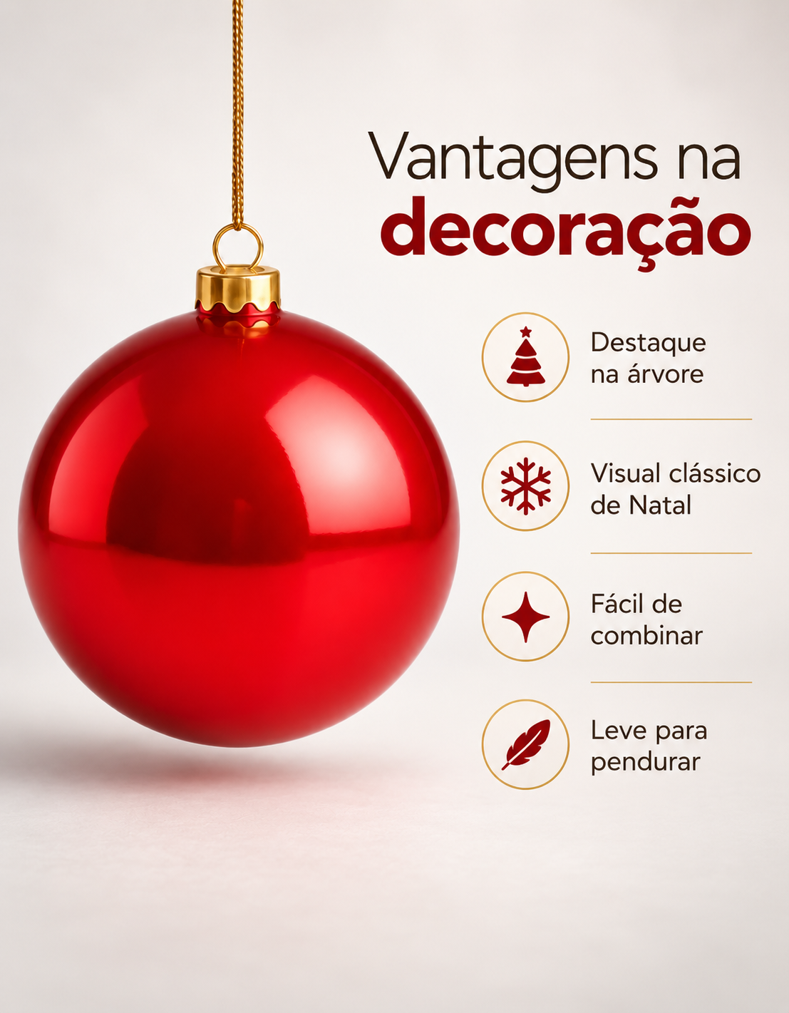 Red Shiny Christmas Ornament 20cm