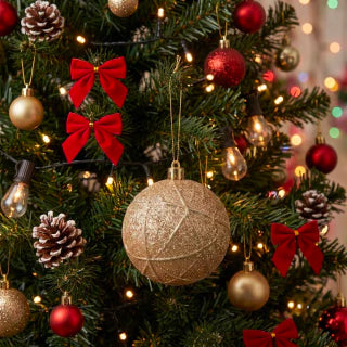 Champagne Christmas Ball Ornaments 8cm Set of 3