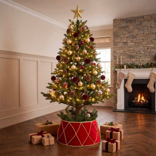 Red Rigid Christmas Tree Skirt 62cm