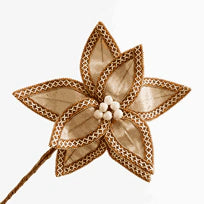Rustic Gold Christmas Flower 30 cm