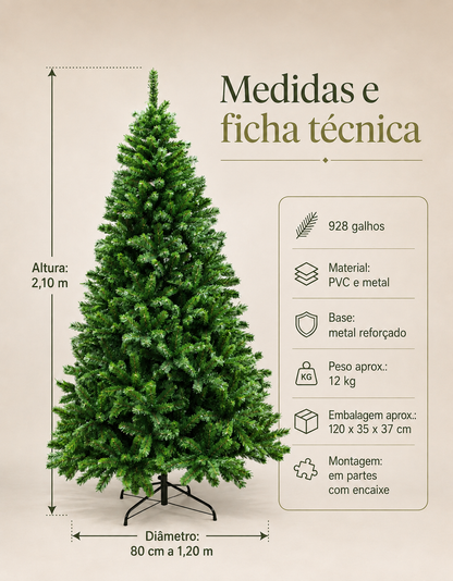 Montreal Traditional Christmas Tree 2.10m 928 Tips Green