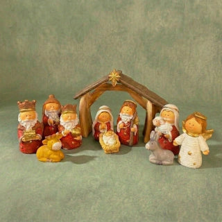 Kids Nativity Set Red - 11 Pieces