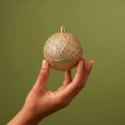 Champagne Christmas Ball Ornaments 10cm Set of 3