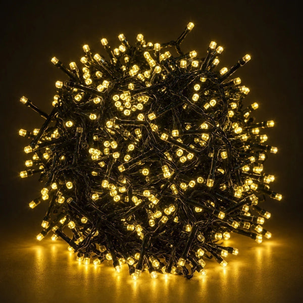 Warm White Strobe LED String Lights - 20 m - 900 LEDs - Dual Voltage