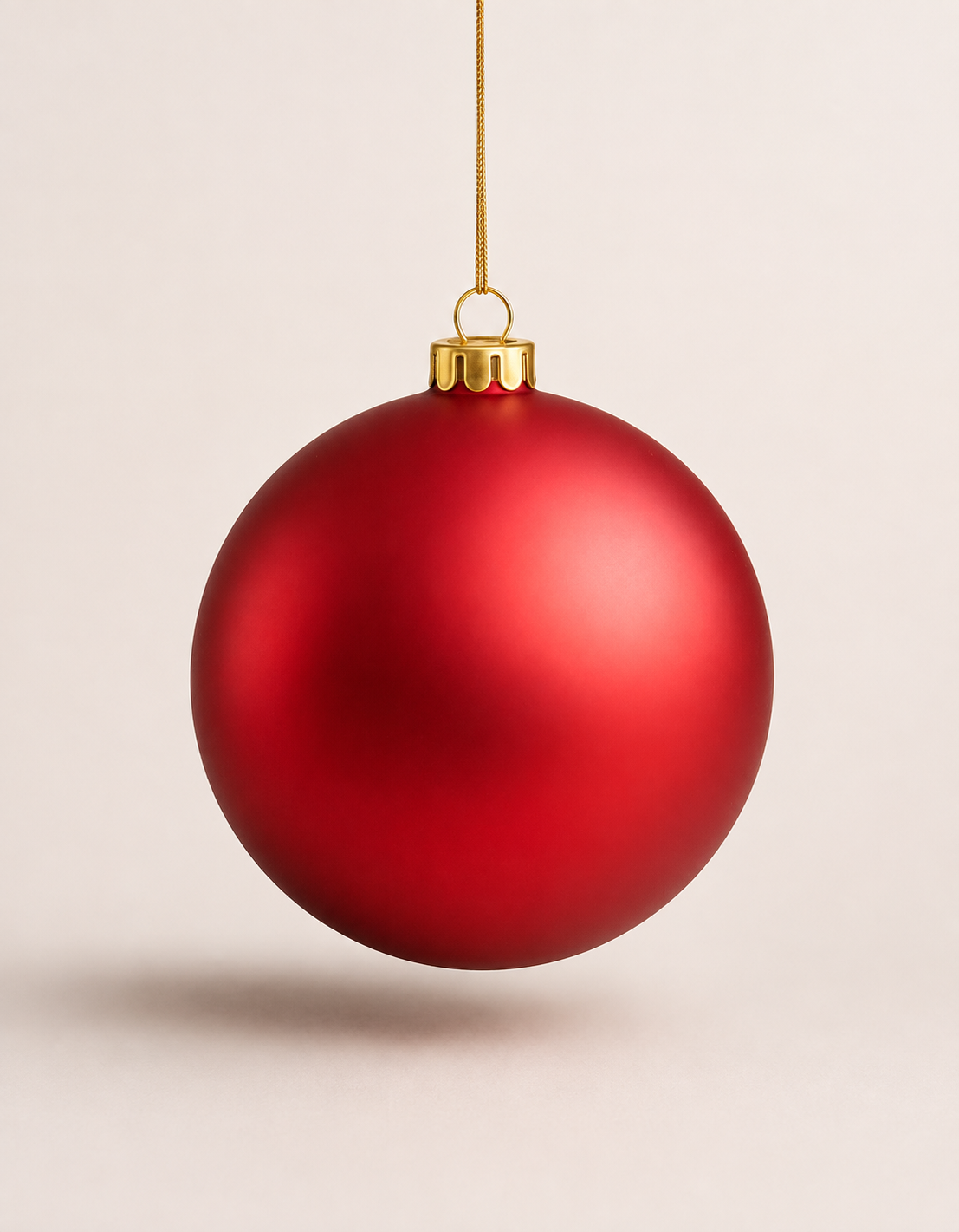 Red Matte Christmas Ornament 15cm