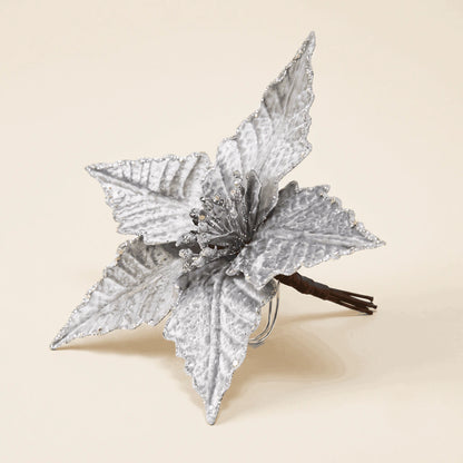 Silver Christmas Flower - 26cm - 5 Petals