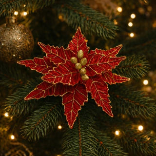 Red Velvet Christmas Poinsettia 32cm